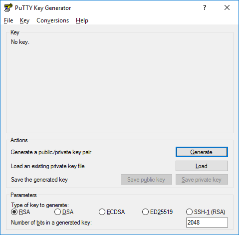 putty generate ssh private key